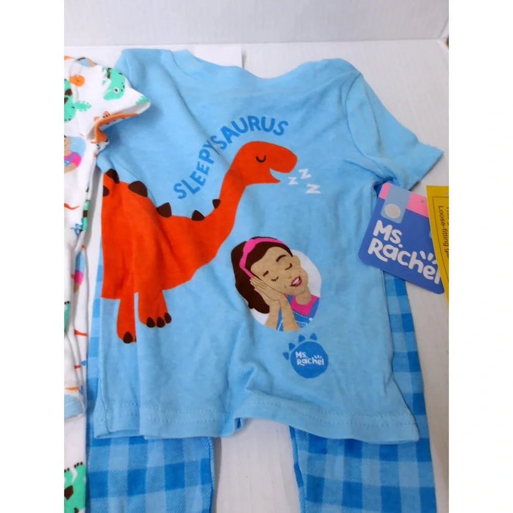 Carter's Toddler Boy 4‎ Piece Dinosaur Pajama Set Blue 2T  / #26595